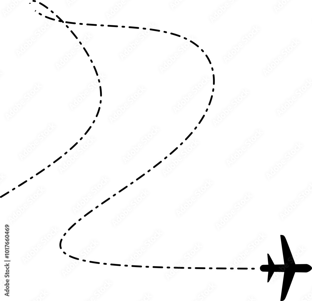 Airplane Route Dotted Line Airplane Route Dotted Line