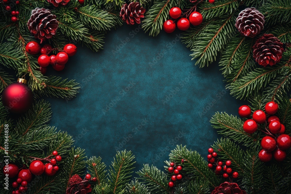 Christmas-themed red and green background with pine tree branches and copy space, flat lay mockup template for design, social media banner, or print
Christmas-themed red and green background with pine tree branches and copy space, flat lay mockup template for design, social media banner, or print
