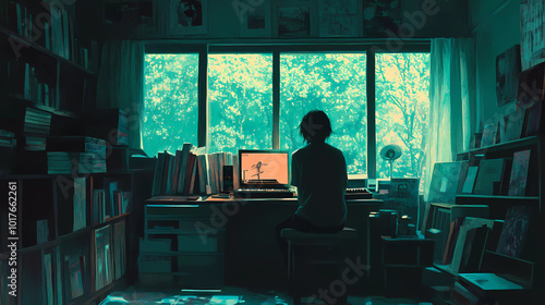 Wallpaper Mural Lo-Fi music picture The background that goes well with the lo-fi music genre Generative AI	
 Torontodigital.ca