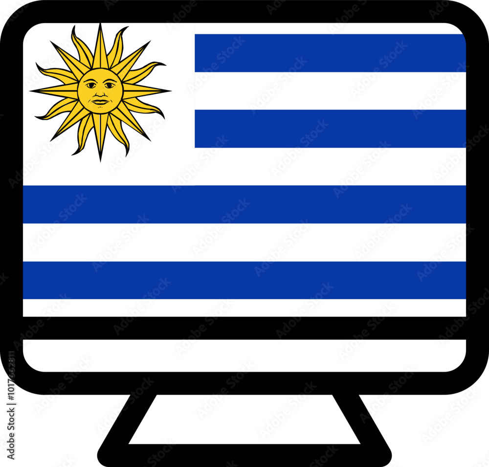 Obraz premium URUGUAY flag icon on Monitor