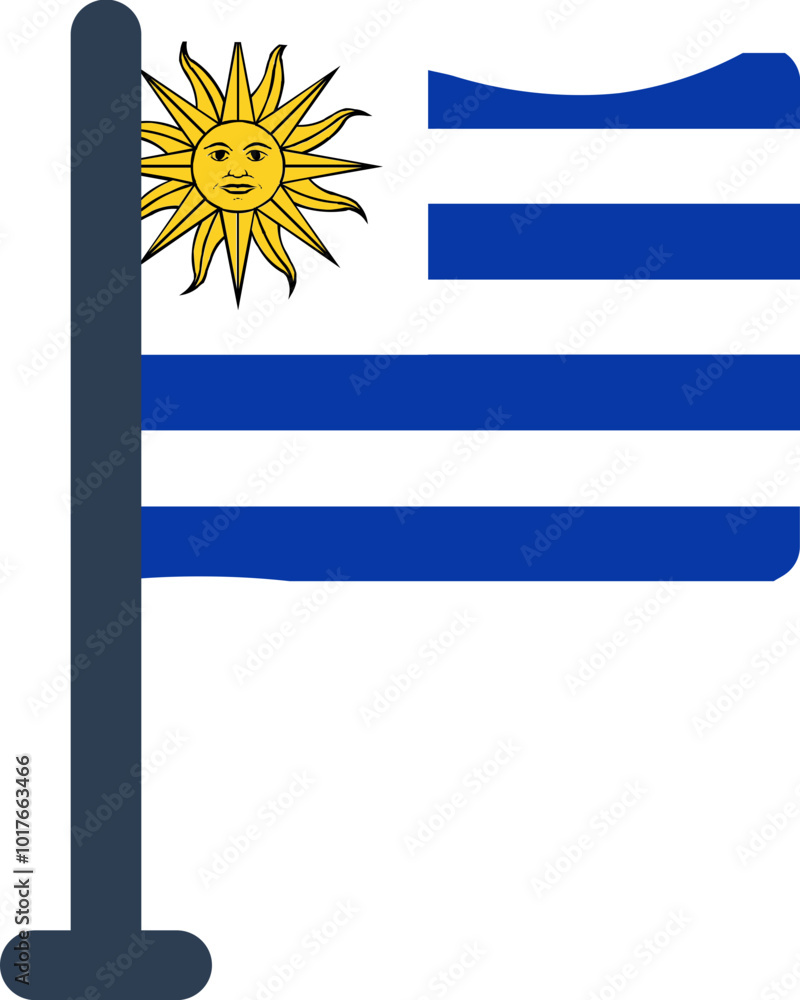 Fototapeta premium URUGUAY Flag Rounded