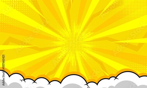 abstract comic background with lightning and cartoon cloud element