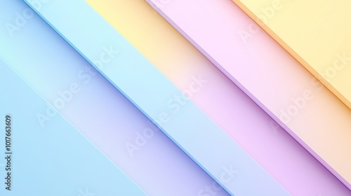 Blue and yellow pastel paper cut layer diagonal pattern minimalist solid color background