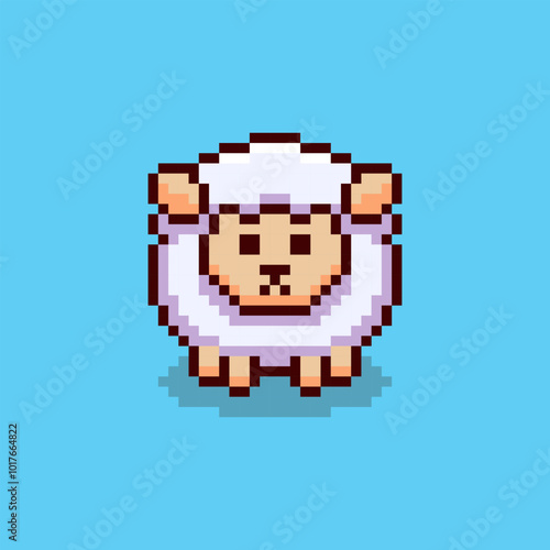 Pixel art Sheep game asset design