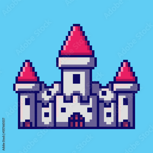 Pixel art Fantasy Castle game asset design