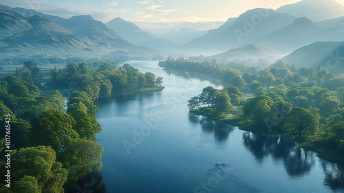 Loch Lomond Forest Aerial View