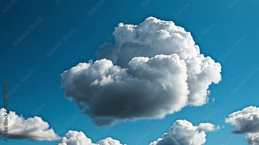 A bright blue sky filled with fluffy white clouds, creating a serene and peaceful atmosphere. A bright blue sky filled with fluffy white clouds, creating a serene and peaceful atmosphere.