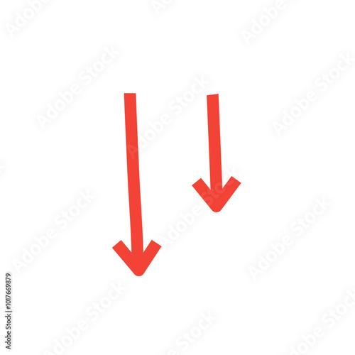 red down arrow vector