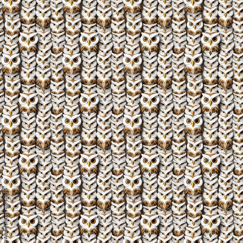 pattern seamless graphic of owl face. AI Generated photo