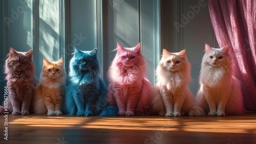 Fluffy and colorful cat