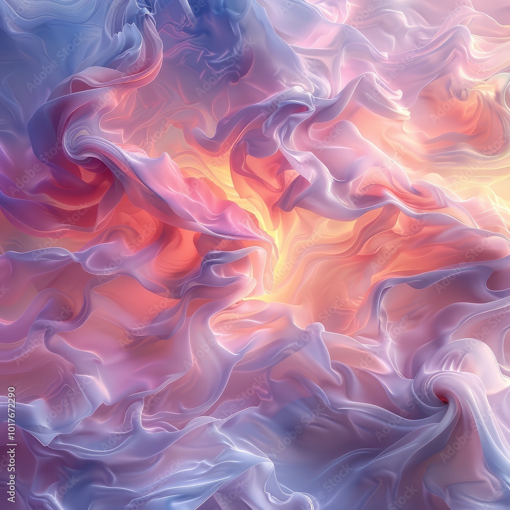 Obraz premium Flowing fabric pattern in gradient color tones