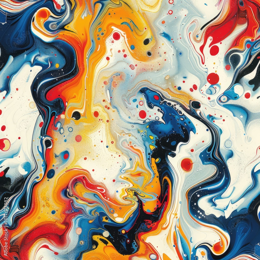 Obraz premium Intense dynamic colors, swirling waves