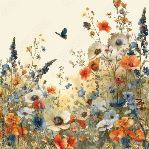 Flower background in painting style