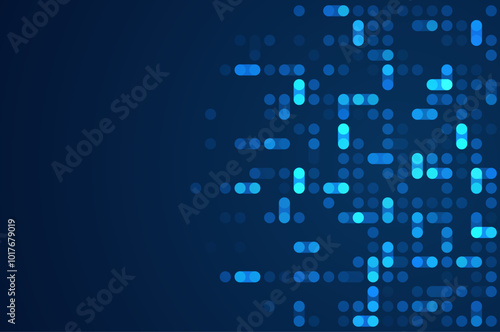 Digital technology background. Digital data dots blue pattern pixel background
