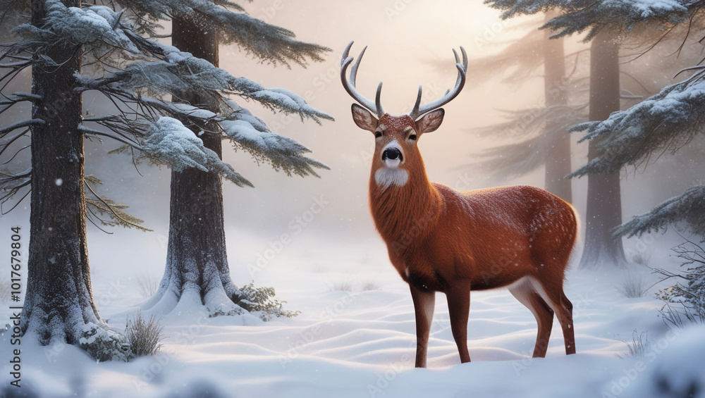 deer in snow deer in snow