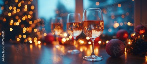 Festive Celebration with Wine Glasses