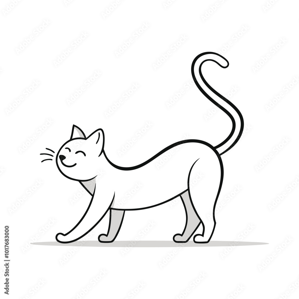 Line drawing of a cat Line drawing of a cat