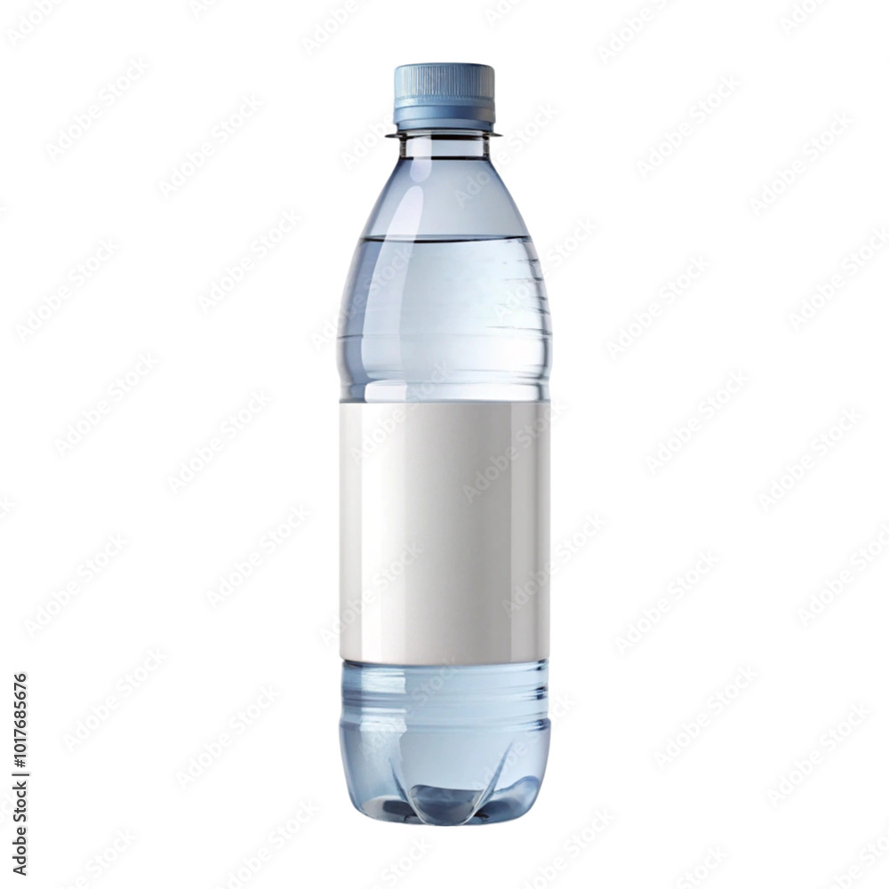 Water bottle with label mockup isolated on transparent background Water bottle with label mockup isolated on transparent background