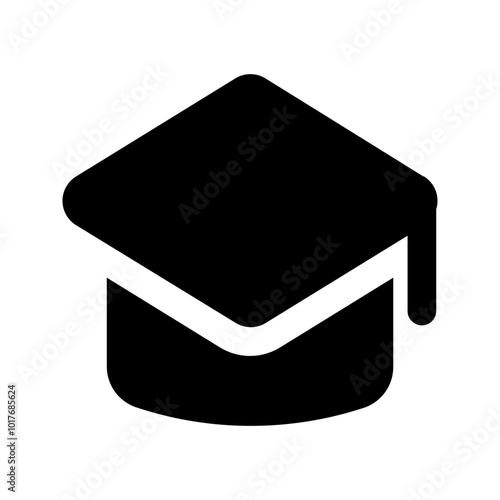 mortarboard glyph icon