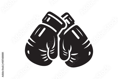 Boxing Gloves Set Silhouette Illustration
