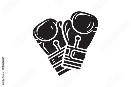 Boxing Gloves Set Silhouette Illustration