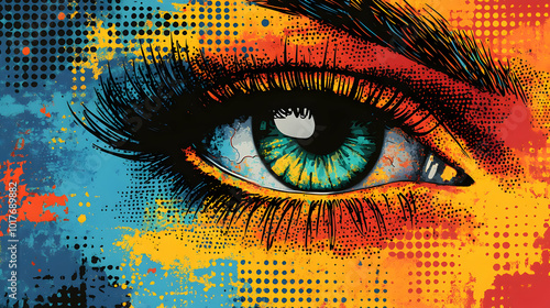 Abstract Eye with Colorful Background.