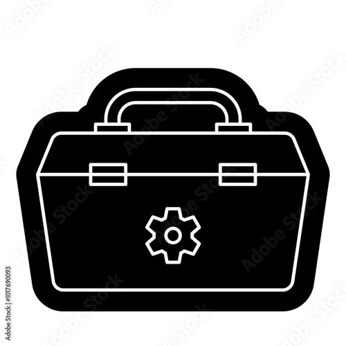 Toolbox icon, repairman, tool building, equipment