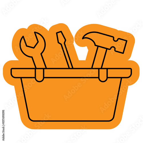 Toolbox icon, repairman, tool building, equipment