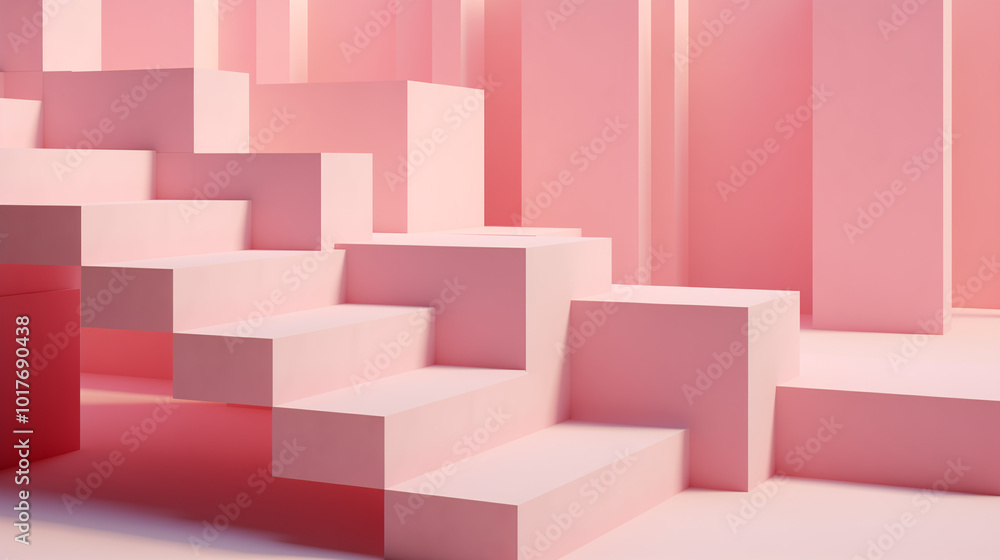 Colorful intricate stairs. Abstract shapes mazes is similar to the Squid Game Colorful intricate stairs. Abstract shapes mazes is similar to the Squid Game