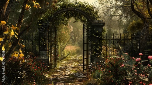 Enchanted Garden Gate: A Pathway to Mystery