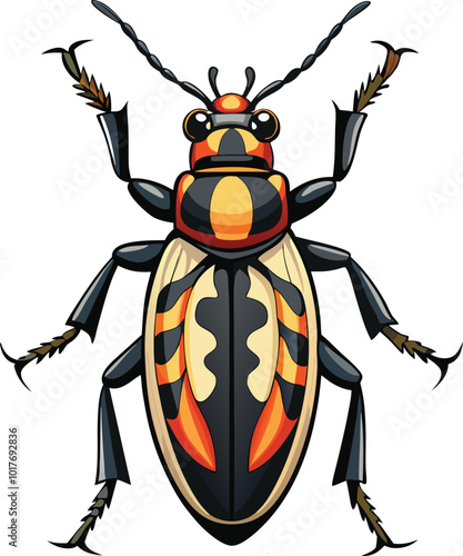longhorn beetle insect vector artwork