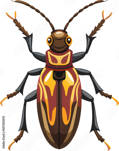 longhorn beetle insect vector artwork