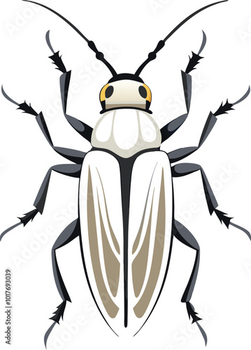 longhorn beetle insect vector artwork