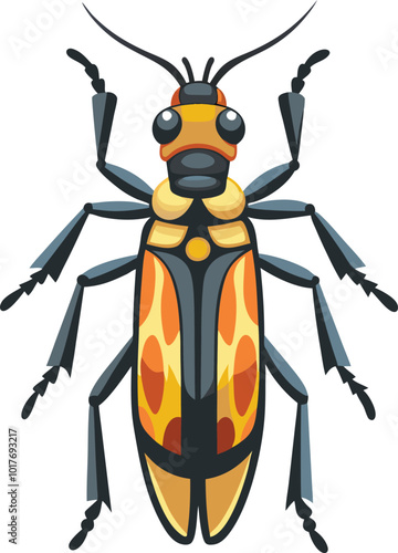 longhorn beetle insect vector artwork