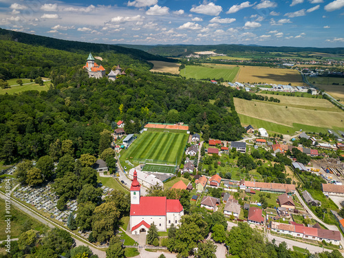 Φωτογραφία Aerial View Over Smolenice and Surroundings, Trnava Region, Slovakia