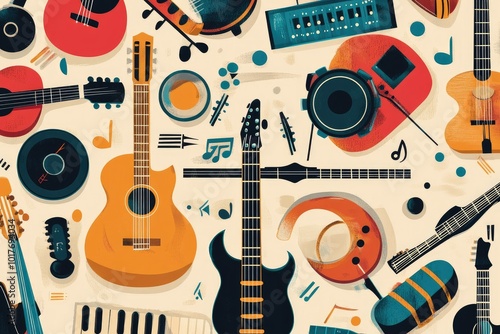 world music day social media post template design background