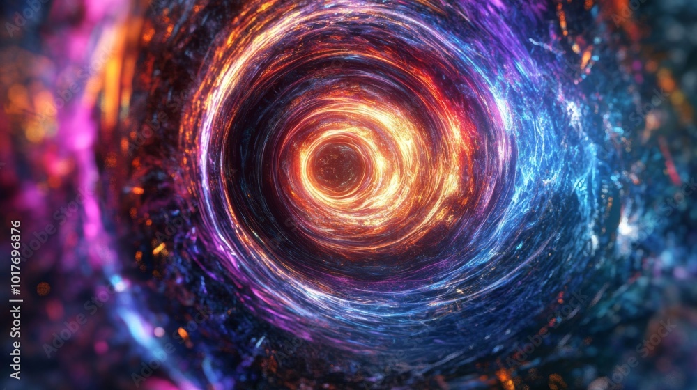 Abstract Swirling Vortex of Cosmic Energy with Vibrant Colors Abstract Swirling Vortex of Cosmic Energy with Vibrant Colors