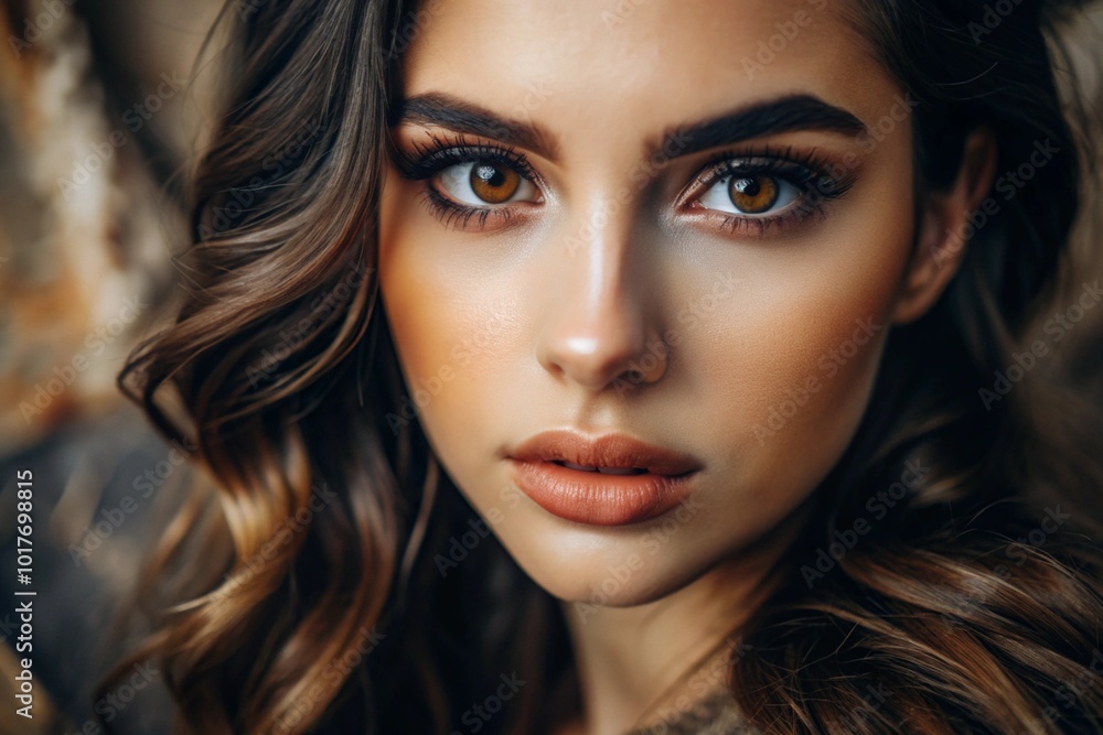 A deep, emotional portrait. The face of a young brunette girl without makeup, with expressive eyes, curly hair. Natural female beauty. A deep, emotional portrait. The face of a young brunette girl without makeup, with expressive eyes, curly hair. Natural female beauty.