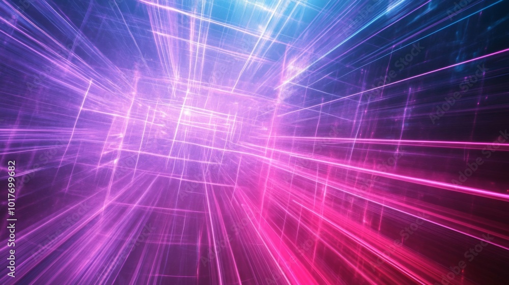 Abstract Digital Grid with Pink and Blue Lights Abstract Digital Grid with Pink and Blue Lights