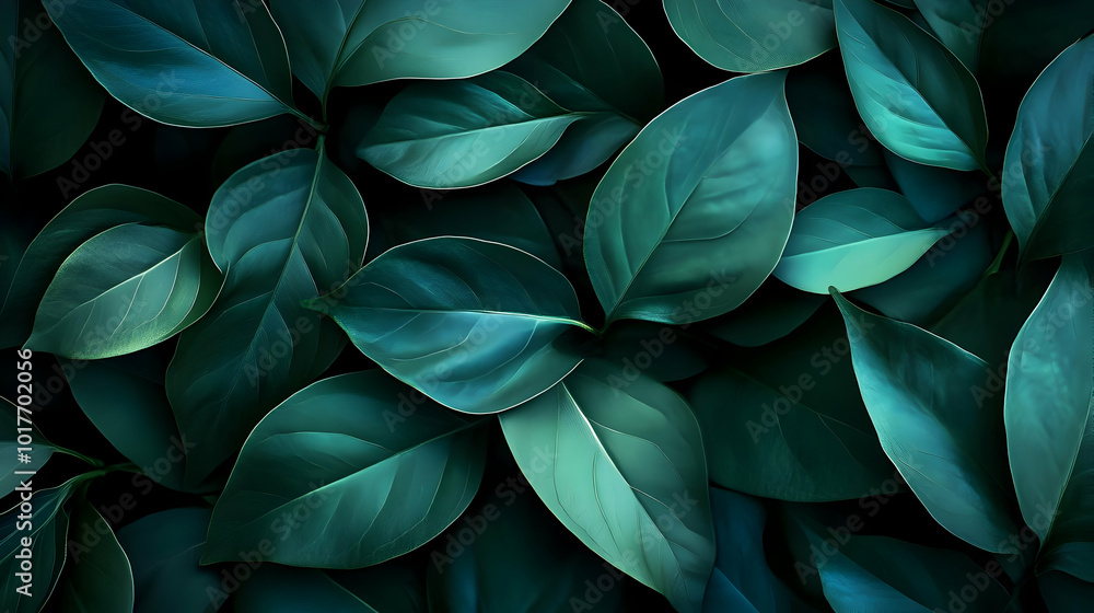 Lush Green Leaves Close Up. Lush Green Leaves Close Up.