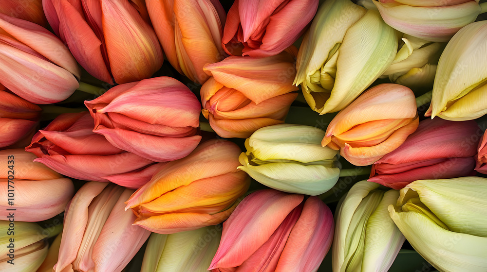 Colorful Tulip Bouquet Close-up. Colorful Tulip Bouquet Close-up.