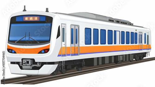 Japanese Train Illustration.