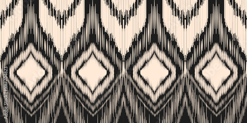 Ethnic ikat seamless pattern.beautiful pattern. folk embroidery,bohemian style,aztec geometric art print.ethnic ikat abstract art.Seamless fabric. Ikat design for fabric, carpet, wallpaper, clothing.	