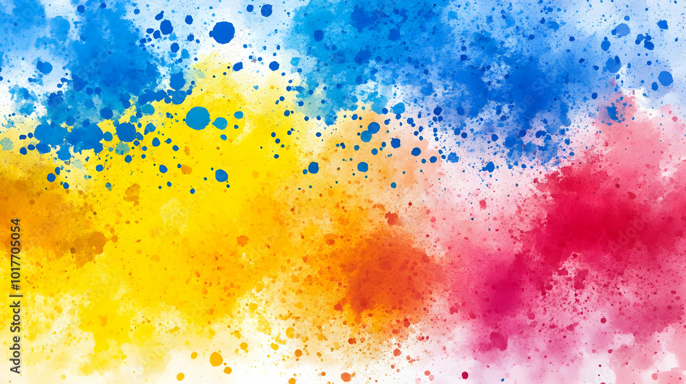 Abstract Watercolor Background with Yellow, Blue and Red Colors. Abstract Watercolor Background with Yellow, Blue and Red Colors.