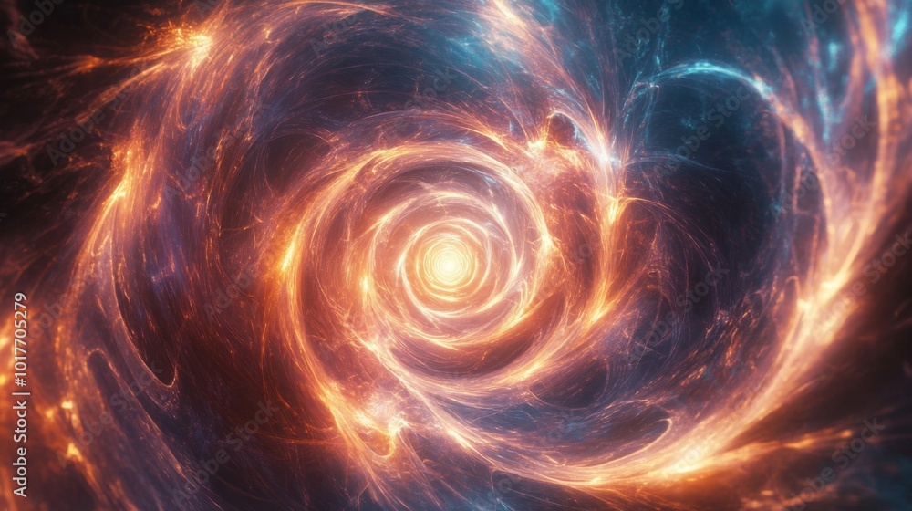 Abstract swirling energy with fiery orange and blue hues Abstract swirling energy with fiery orange and blue hues