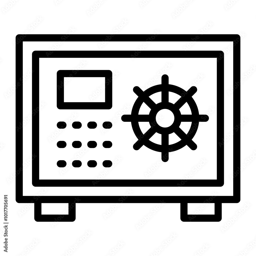 Bank Safe Vector Line Icon Design Bank Safe Vector Line Icon Design