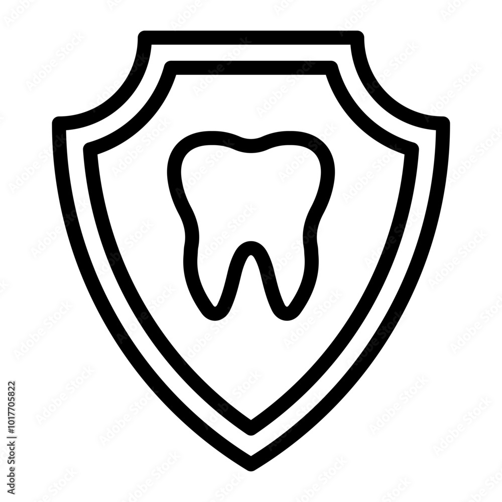 Dental Insurance Vector Line Icon Design