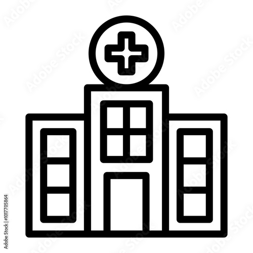 Hospitalization Vector Line Icon Design