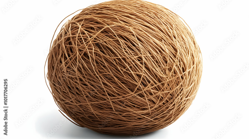 A Close-Up of a Ball of Twine, Perfectly Round and Tightly Wound, Showcasing the Brown Threads A Close-Up of a Ball of Twine, Perfectly Round and Tightly Wound, Showcasing the Brown Threads