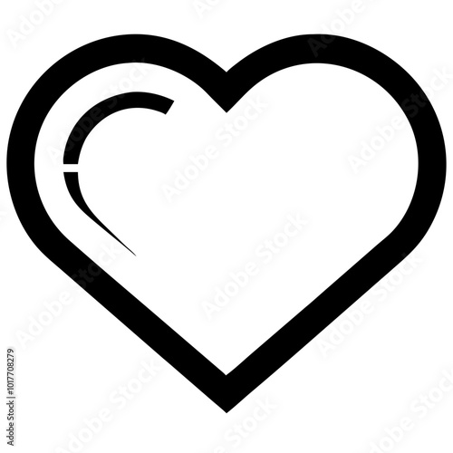 Heart icon representing love and emotional connection for websites and mobile applications interface